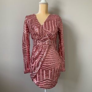 Banjul Pink sequined Mini Dress Size Small